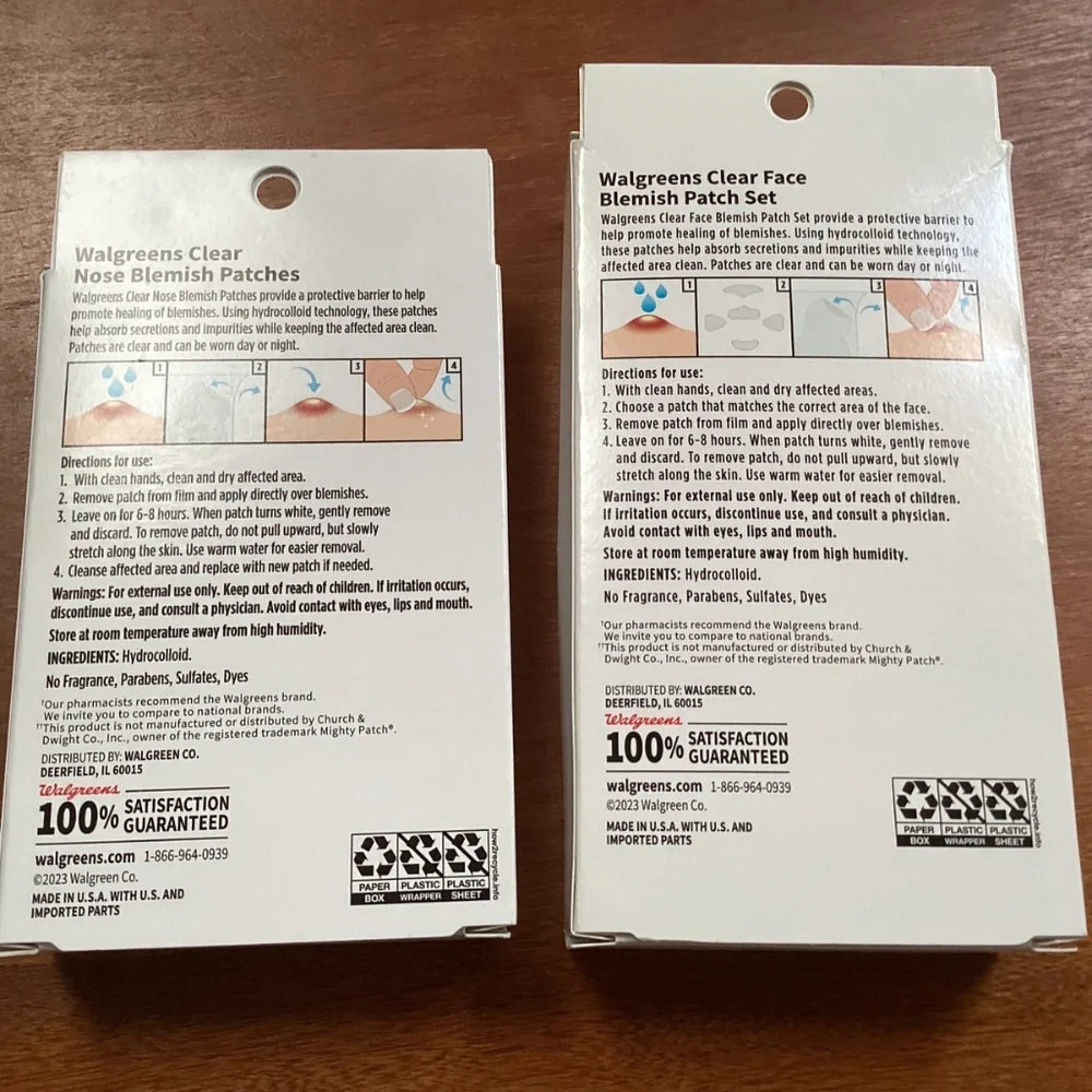 Walgreens Clear Face and Nose Blemish Patches Bundle of 2 Boxes NEW